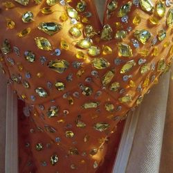 Prom Dress Orange Sz 14