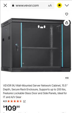 VEVOR 9U Wall-Mounted Server Network Cabinet
