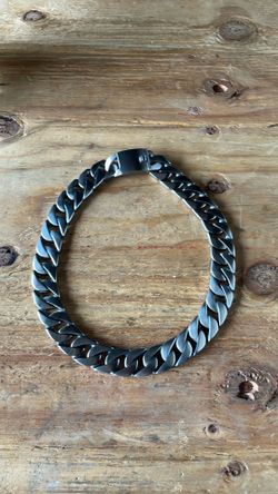 Men's brushed stainless cuban link 24" chain 1" width