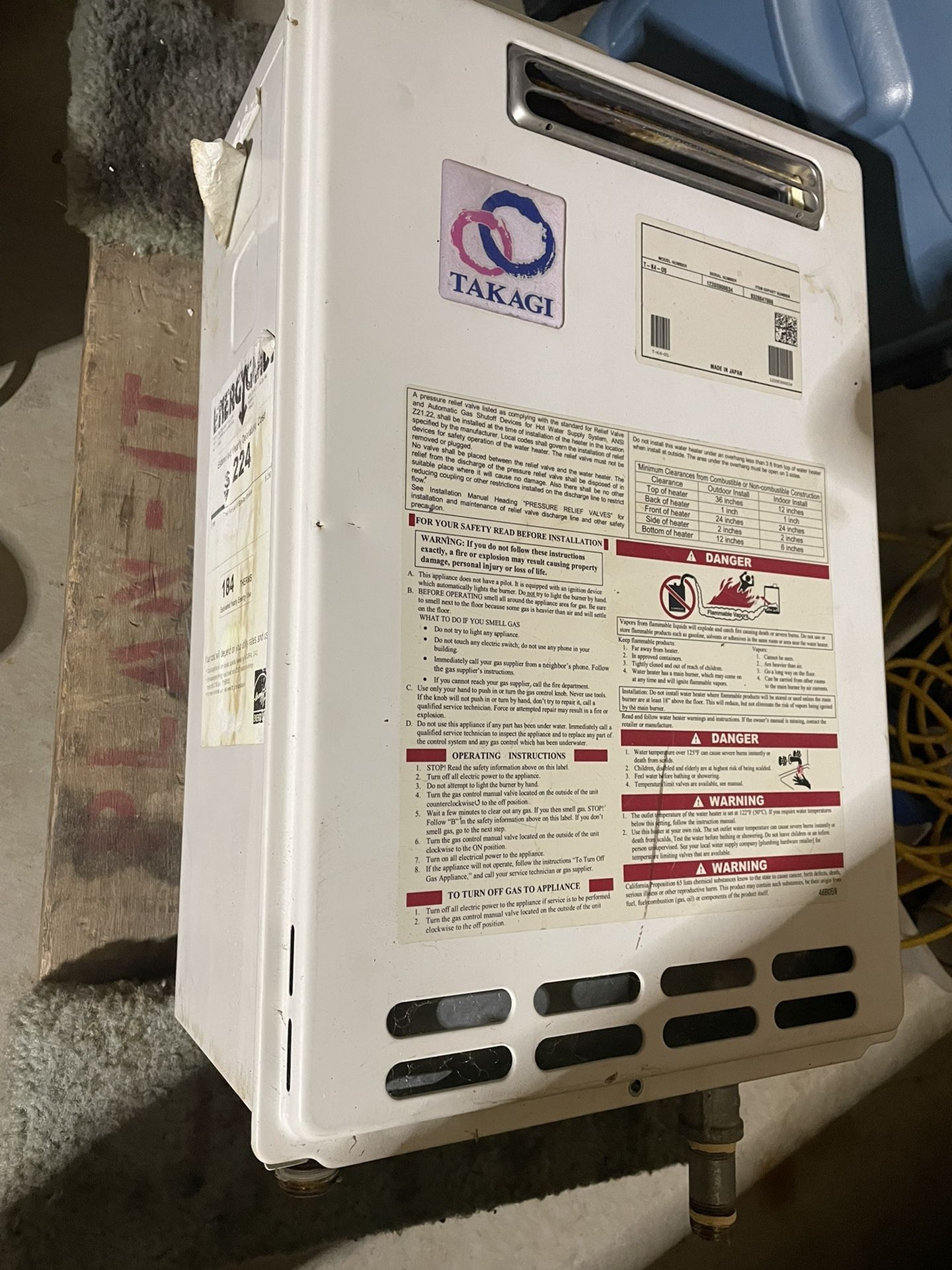 Takagi Tankless Hot Water Heater 