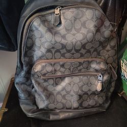 Coach 2736 West Backpack In Signature Canvas IN Charcoal Black