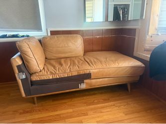 Camel West Elm sofa