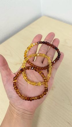 Set of 3 Natural Amber Bracelets