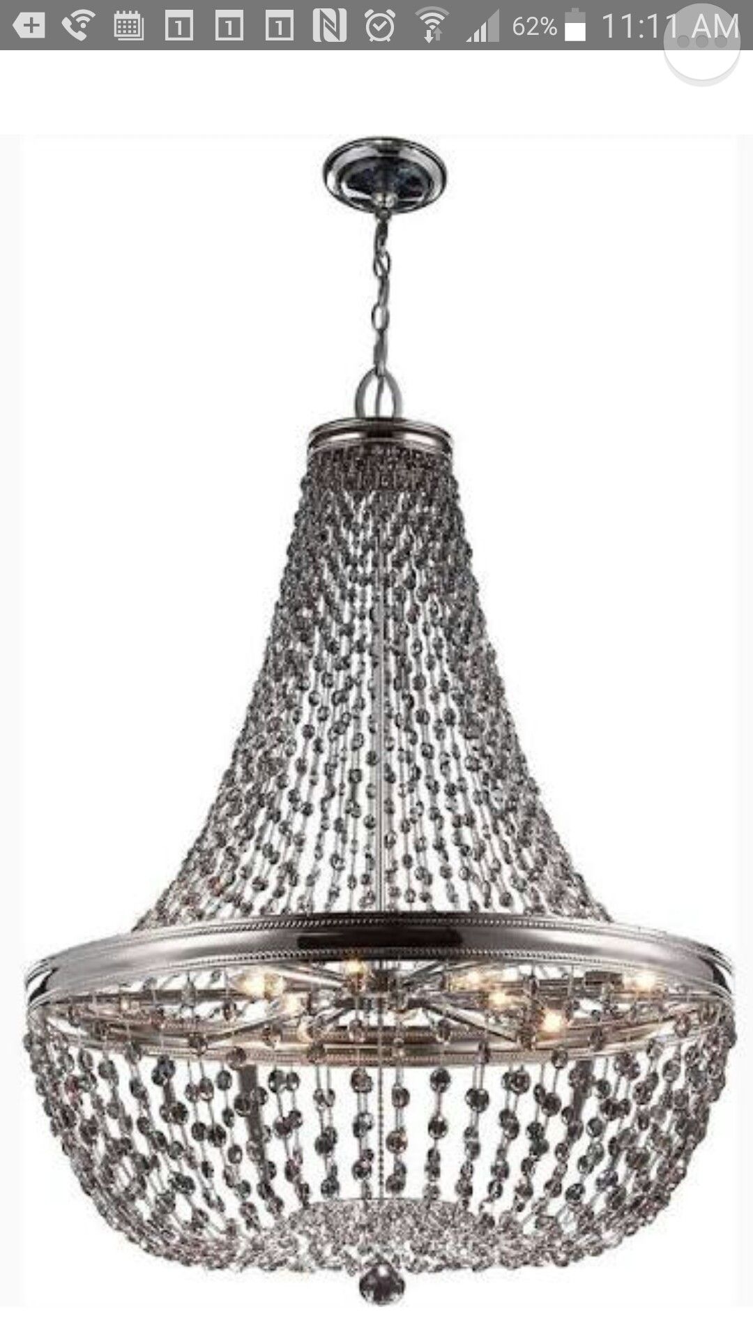 Gorgeous Feiss Malia Chandelier in Polished Nickel