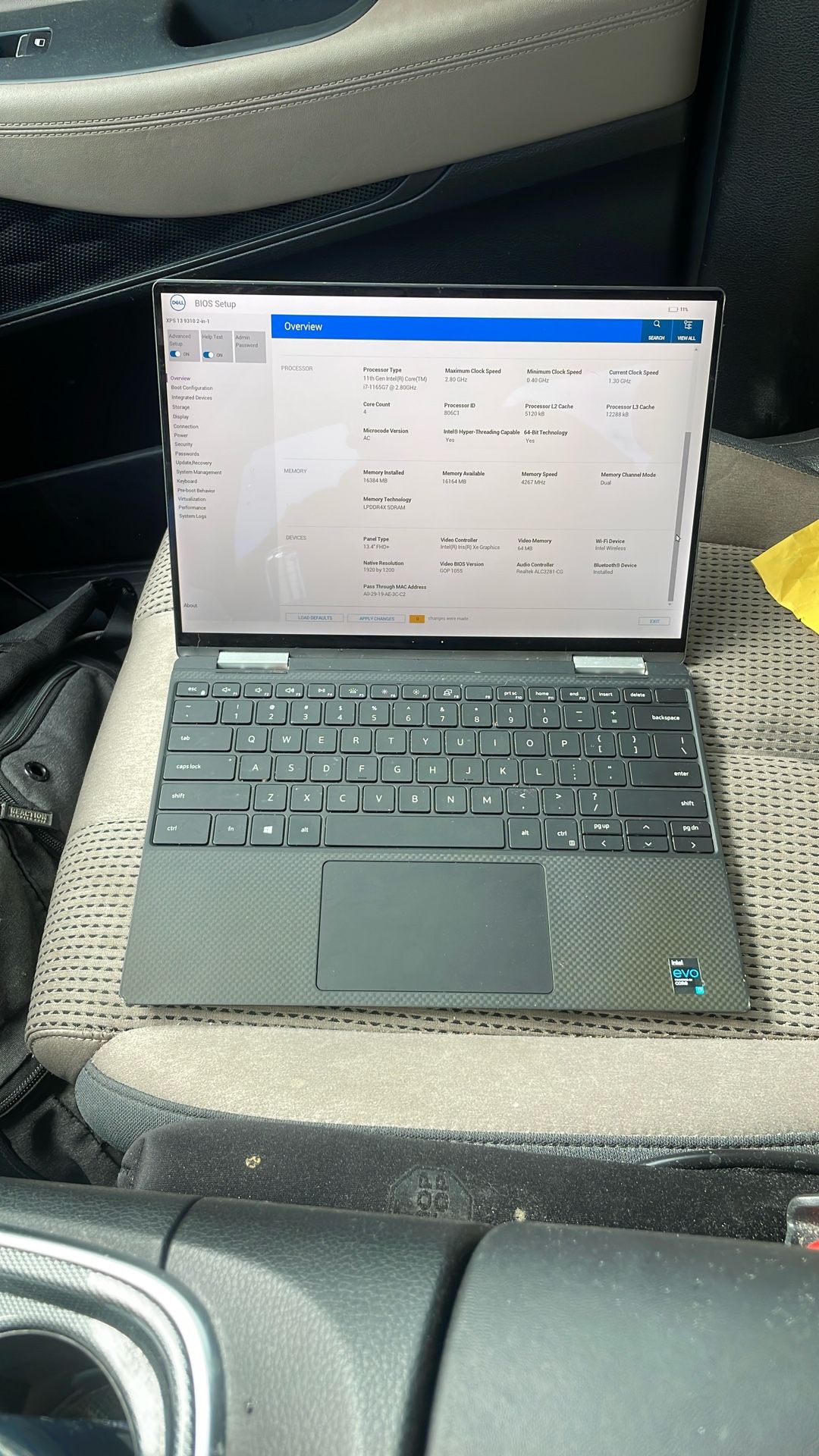 Dell XPS 9310 2 in 1 -13.4” FHD - 11th Gen Intel Core i7-1165G7 @ 2.8GHz : 16GB RAM