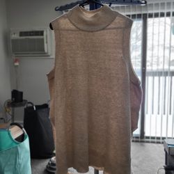 Ophelia Roe Sleeveless Mock Neck Knit Top 