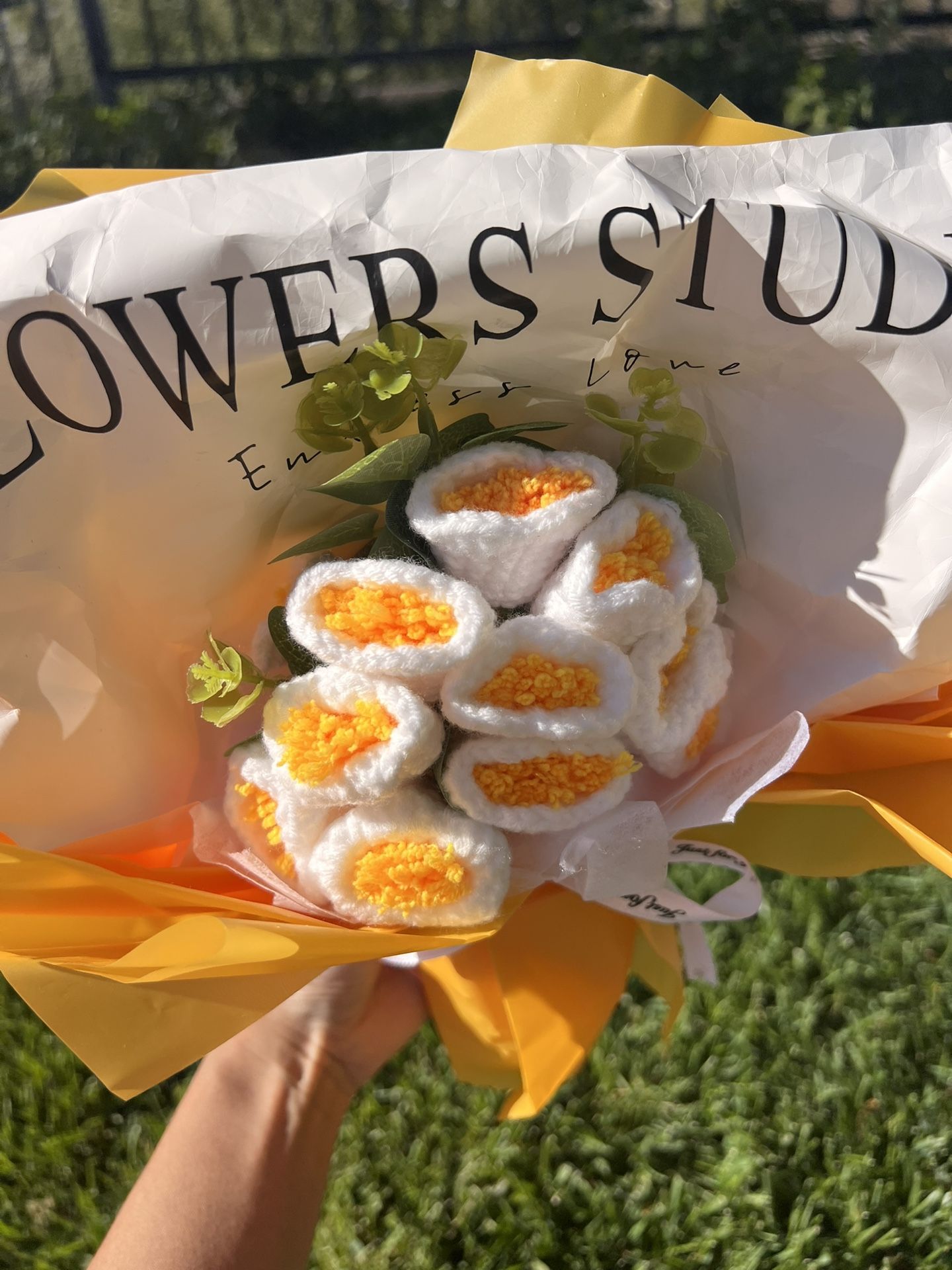 Crochet Flower Bouquet 💛 Handmade Yellow Gift Set