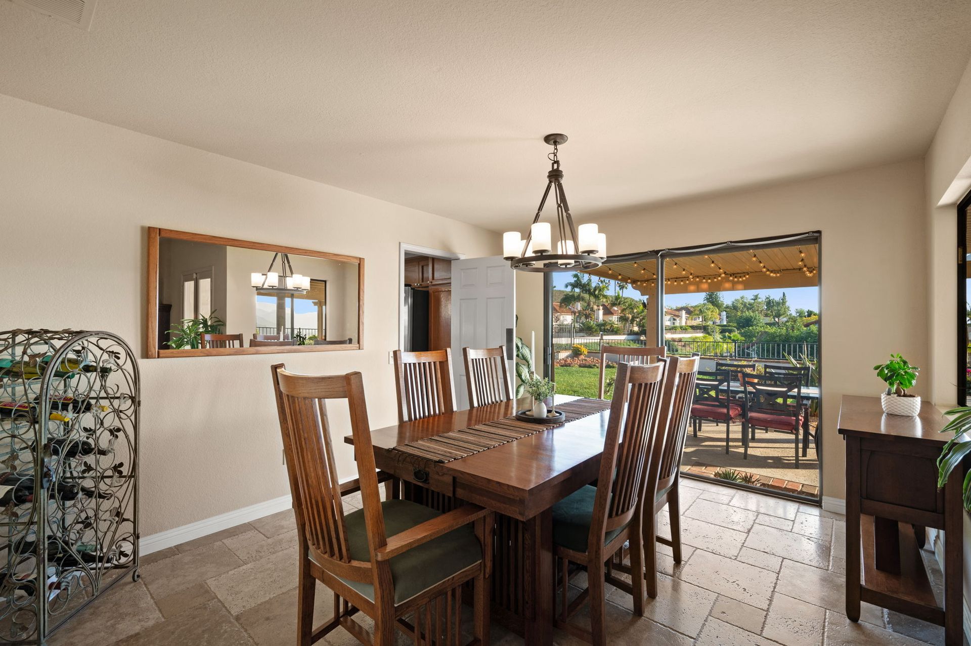 Solid Wood Mission Dining Table + 6 Chairs – Expandable with Leaves