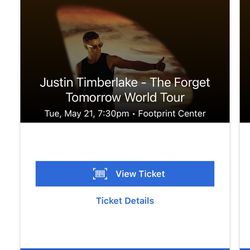 Pair Of Tickets To Justin Timberlake ROW 2!!!
