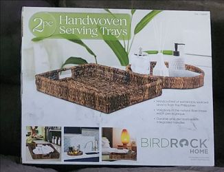 BirdRock Home Handwoven Serving Trays 2-Pack