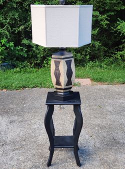Wooden Plant Stand / End Table w/ Cabriole Legs