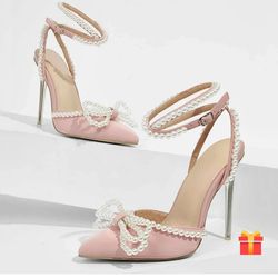 Pink pearl heels