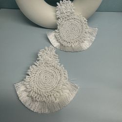 White Earrings Beaded