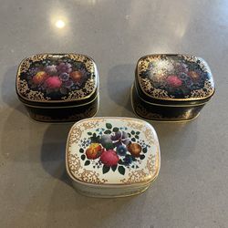 Assorted colorful flower Tin boxes