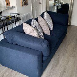 Modern Navy Blue Cloth Sofa