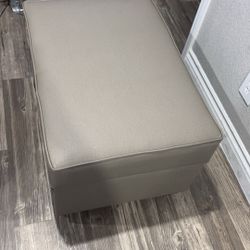 Beige Storage Ottoman / Storage Bench with Hidden Compartment
