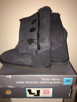 Tall Button shearling boots