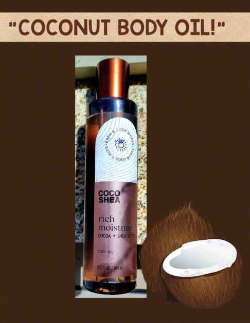 BATH AND BODY WORKS "COCONUT BODY OIL!" FULL SIZE ITEM NEW!