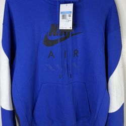 Nike Air Hoodie Blue Black Logo Pullover NWT Mens Medium
