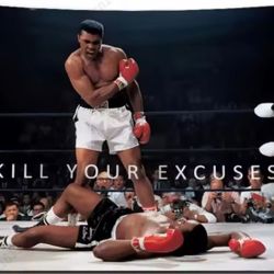 Boxing Legend Ali vs. Liston Champions Motivational Quote Wall Tapestry 16"× 24"