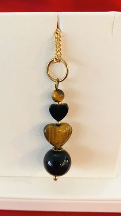 Black Onyx and Tigers Eye Pendant