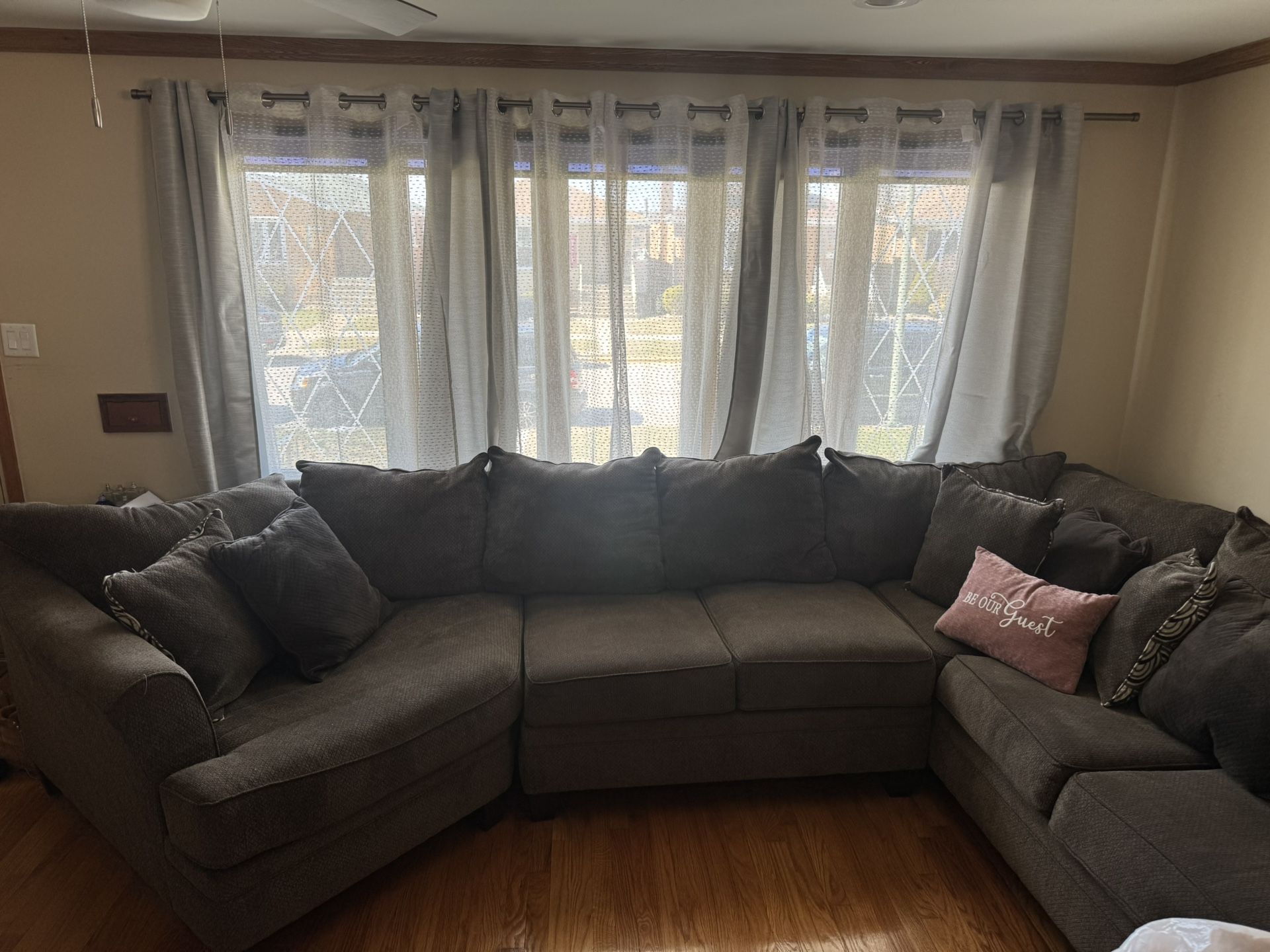 Sectional Sofa – Brown Fabric