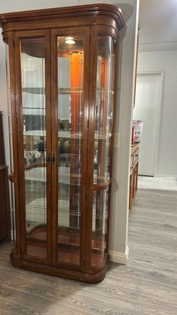 Wood Curio Cabinet $60