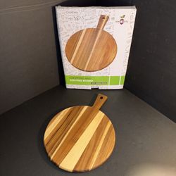 Acacia Wood Round Chopping/Serving Board with Handle