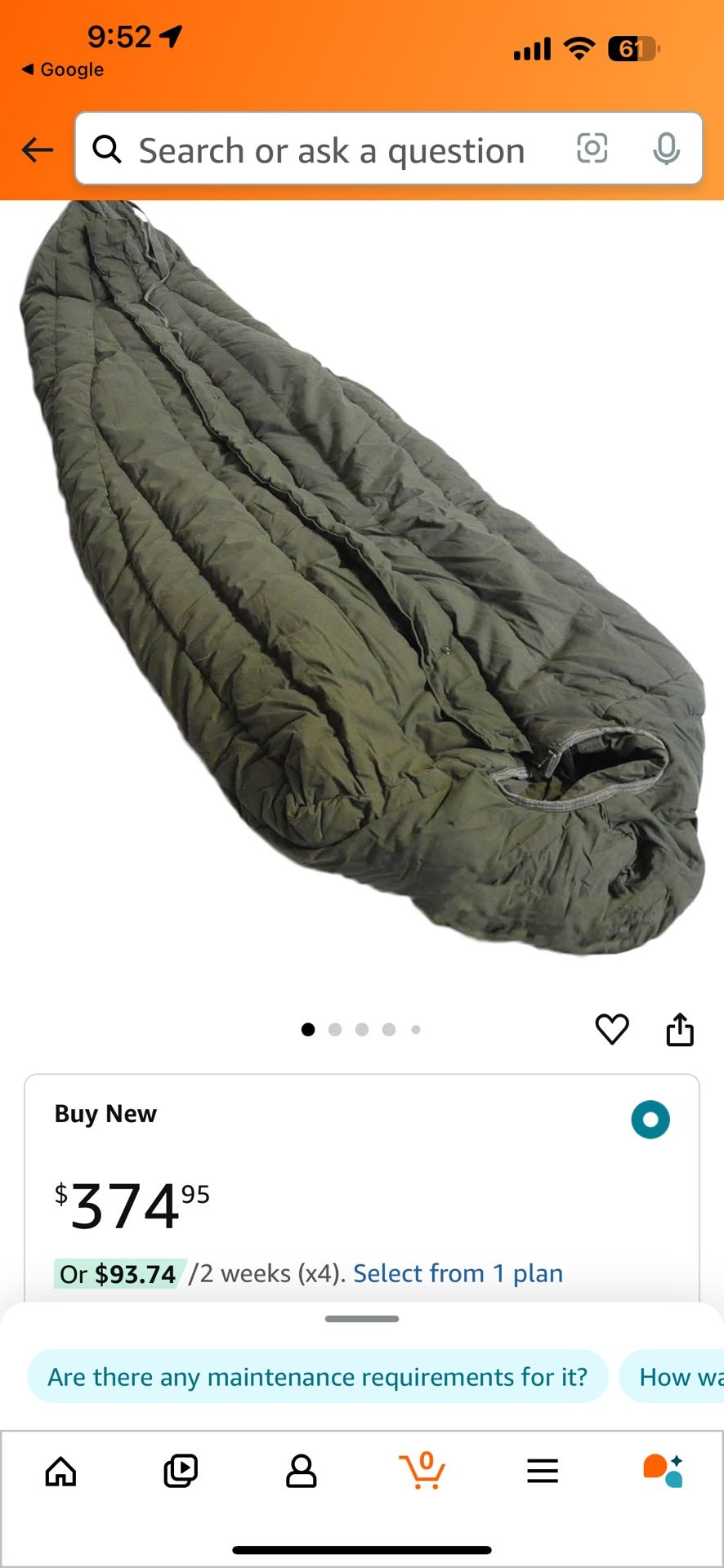 USMC (1995) Extreme Cold Sleeping Bag