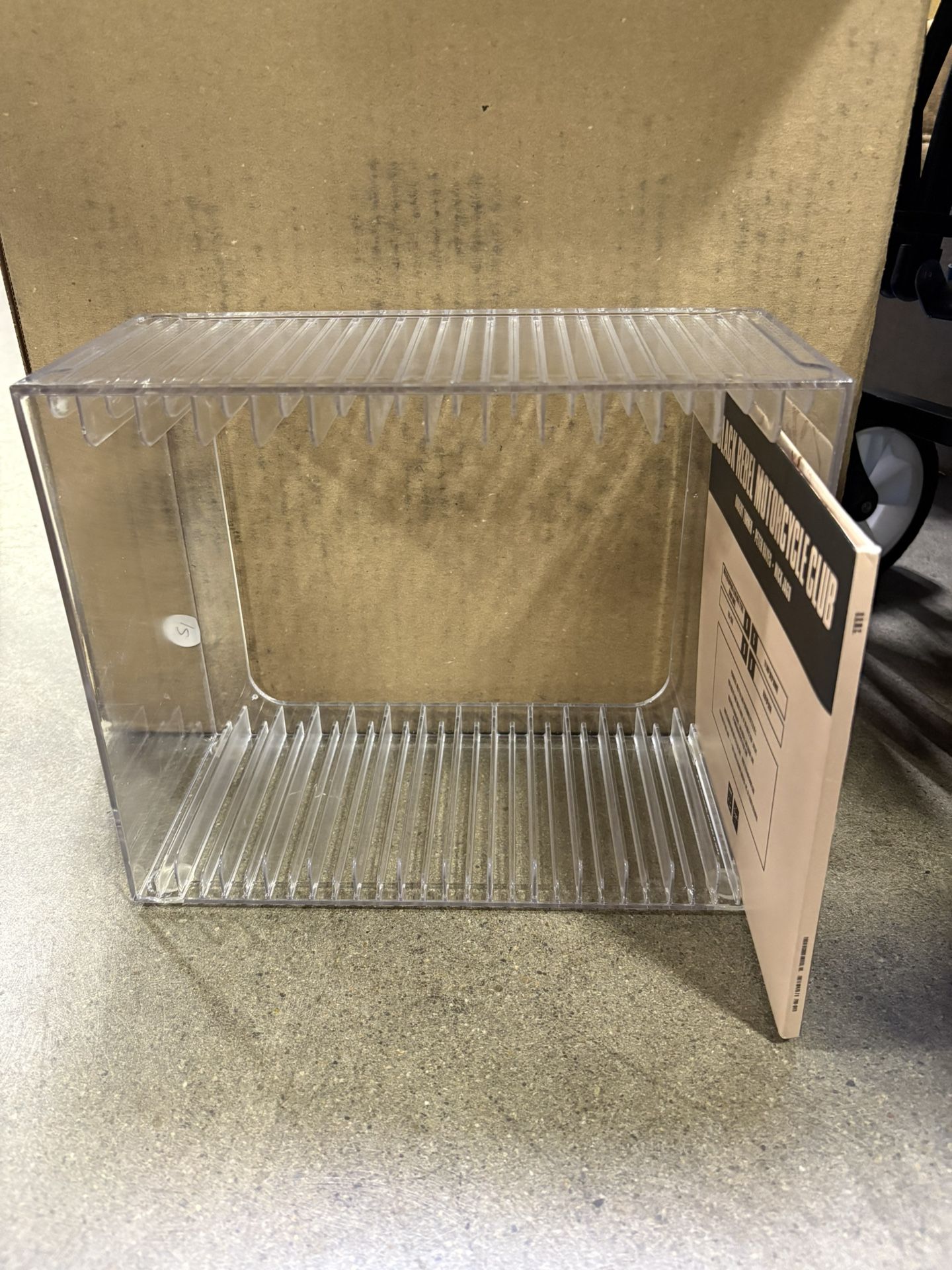 Vintage acrylic stand dvd storage