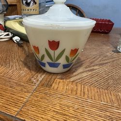 Antique Tulip Grease Jar
