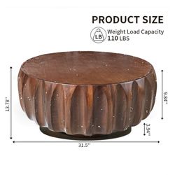 🔥 Stylish Drum-Walnut Coffee Table – Only $50 (Pickup Only) 🔥