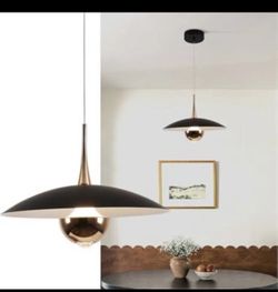Modern Black Metal Pendant Lamp Brass Gold Kitchen Island Pendant