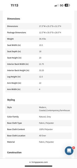 Dena Hemp Accent Chair Gray 2 Available for Sale in Los Angeles