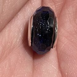 Blue Galaxy silver Charm S925