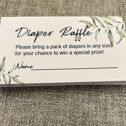 Diaper Raffle Cards
