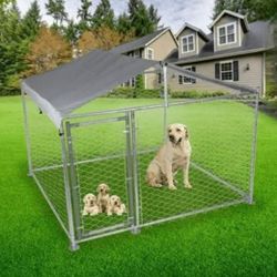 Brand New 6.6x.6.6x7.8 Large Dog Kennel Galvanized Steel Waterproof Shaded TARP New Dog Cage 