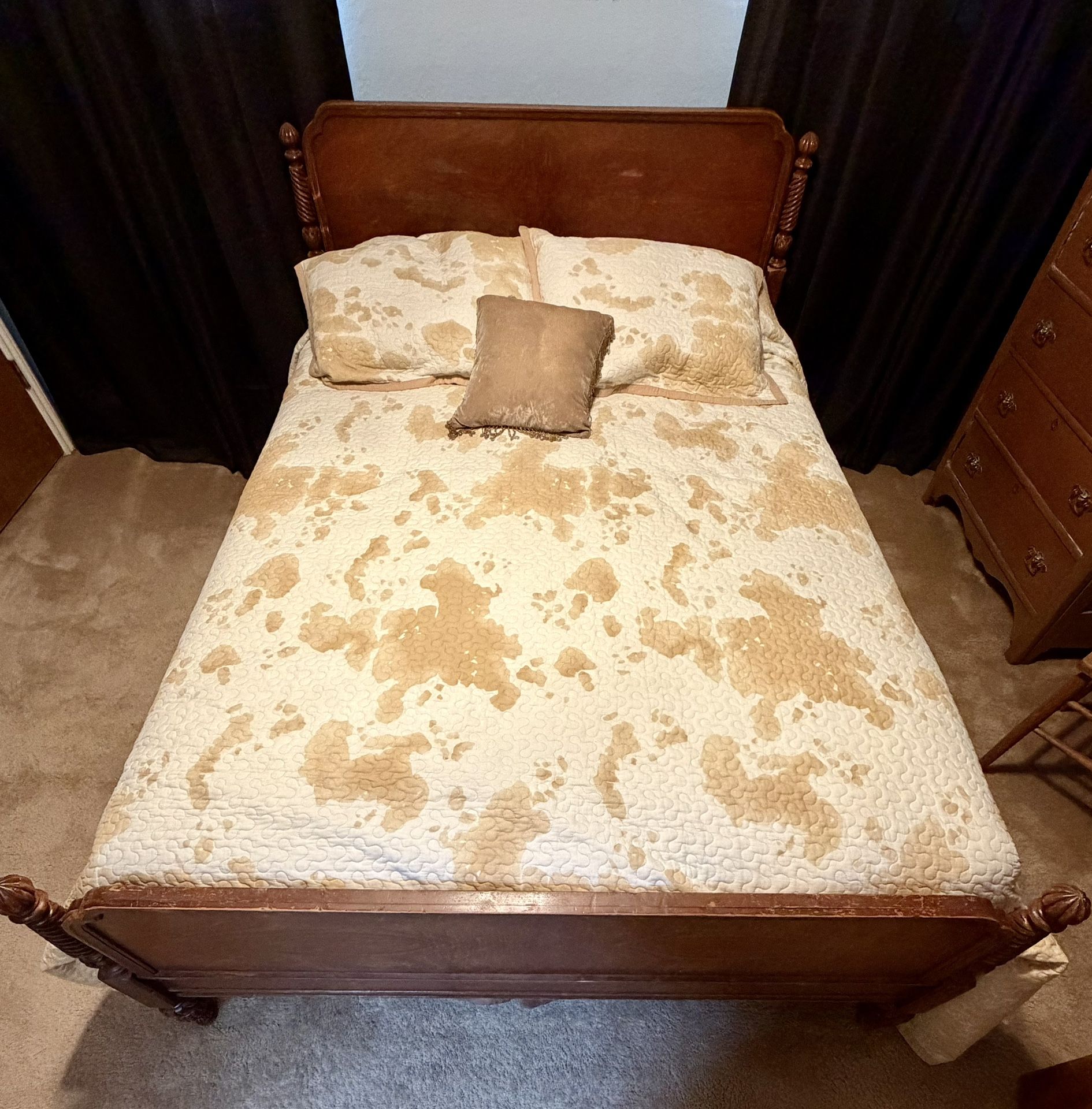 Antique Bed frame and mattress