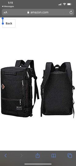 Men Canvas Backpack Travel Bag Hiking Bag Camping Rucksack Black 21 inch (Black)