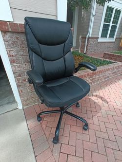 Rotating Adjustable Leather Computer Work Desk Chair 46" tall