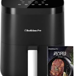 Air Fryer, Beelicious 8-in-1 Smart Compact 4QT Air Fryers, Shake Reminder, 450°F Digital Airfryer with Flavor-Lock Tech, Tempered Glass Display, Dishw