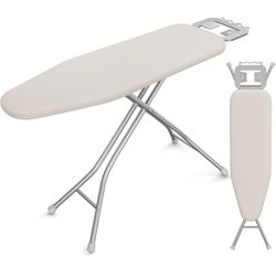 Foldable Ironing Board, Heavy Duty Iron Board with 9 Adjustable Heights, 4 Layer Cover and Safety Iron Rest, 52X14 Compact and Space Save Iron Board f