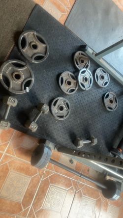 Six 10 lb And Two 25 Ib Olympic Plates