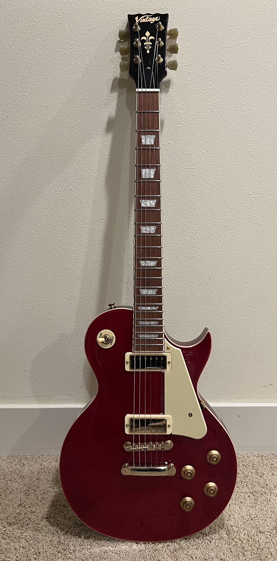 Vintage Brand UK V100MWR Les Paul Copy Electric Guitar