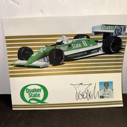 1989 Teo Fabi Quaker State Porsche Indy Car #8 Racing Promo Card Vintage