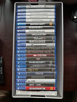 PS4, 25 games, 2 controllers, and headset