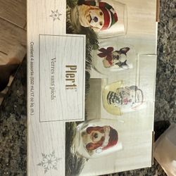 Pier 1 Christmas Glass Cups 