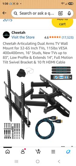 Cheetah TV Wall mount w/ shelving