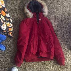 Tommy Hilfiger Puffer Jacket With Fur Hoodie Size M