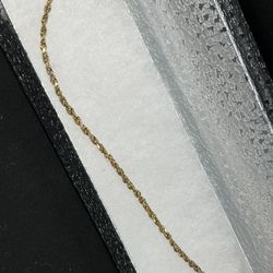 10kt Gold Rope Bracelet 8”